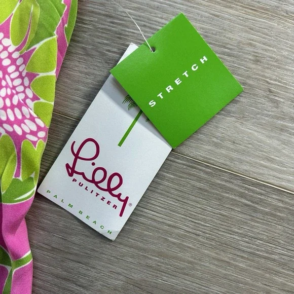 VTG NWT Lilly Pulitzer Size 0 Lena Silk Halter Sunflower Dress Built In Bra - Picture 10 of 15